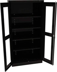 Tennsco - 5 Shelf Visible Storage Cabinet - Steel, 36" Wide x 24" Deep x 72" High, Black - Exact Tool & Supply