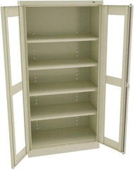 Tennsco - 5 Shelf Visible Storage Cabinet - Steel, 36" Wide x 18" Deep x 72" High, Champagne/Putty - Exact Tool & Supply