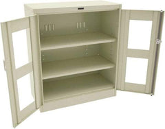 Tennsco - 3 Shelf Visible Storage Cabinet - Steel, 36" Wide x 18" Deep x 42" High, Champagne/Putty - Exact Tool & Supply