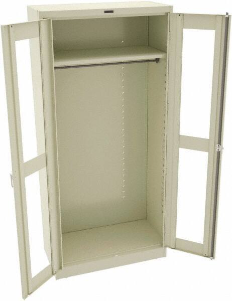 Tennsco - 6 Shelf Wardrobe Storage Cabinet - Steel, 36" Wide x 18" Deep x 78" High, Champagne/Putty - Exact Tool & Supply