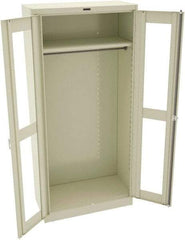 Tennsco - 6 Shelf Wardrobe Storage Cabinet - Steel, 36" Wide x 24" Deep x 78" High, Champagne/Putty - Exact Tool & Supply