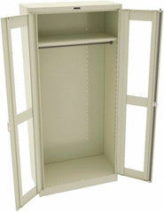 Tennsco - 6 Shelf Wardrobe Storage Cabinet - Steel, 36" Wide x 18" Deep x 78" High, Champagne/Putty - Exact Tool & Supply