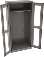 Tennsco - 6 Shelf Wardrobe Storage Cabinet - Steel, 36" Wide x 24" Deep x 78" High, Medium Gray - Exact Tool & Supply
