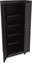 Tennsco - 5 Shelf Locking Storage Cabinet - Steel, 36" Wide x 18" Deep x 78" High, Black - Exact Tool & Supply