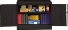 Tennsco - 2 Shelf Locking Storage Cabinet - Steel, 36" Wide x 18" Deep x 30" High, Black - Exact Tool & Supply