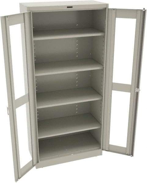 Tennsco - 5 Shelf Visible Storage Cabinet - Steel, 36" Wide x 18" Deep x 78" High, Light Gray - Exact Tool & Supply