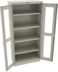 Tennsco - 5 Shelf Visible Storage Cabinet - Steel, 36" Wide x 18" Deep x 78" High, Light Gray - Exact Tool & Supply