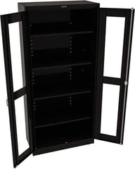 Tennsco - 5 Shelf Visible Storage Cabinet - Steel, 36" Wide x 18" Deep x 78" High, Black - Exact Tool & Supply