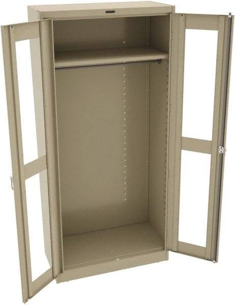 Tennsco - 6 Shelf Wardrobe Storage Cabinet - Steel, 36" Wide x 24" Deep x 78" High, Sand - Exact Tool & Supply