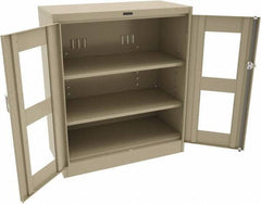 Tennsco - 3 Shelf Visible Storage Cabinet - Steel, 36" Wide x 18" Deep x 42" High, Sand - Exact Tool & Supply