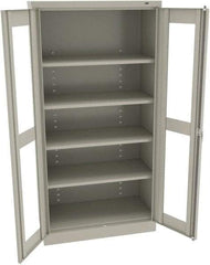 Tennsco - 5 Shelf Visible Storage Cabinet - Steel, 36" Wide x 18" Deep x 72" High, Light Gray - Exact Tool & Supply