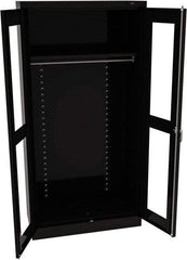 Tennsco - 2 Shelf Wardrobe Storage Cabinet - Steel, 36" Wide x 18" Deep x 72" High, Black - Exact Tool & Supply