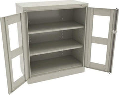 Tennsco - 3 Shelf Visible Storage Cabinet - Steel, 36" Wide x 18" Deep x 42" High, Light Gray - Exact Tool & Supply