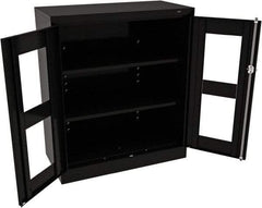 Tennsco - 3 Shelf Visible Storage Cabinet - Steel, 36" Wide x 18" Deep x 42" High, Black - Exact Tool & Supply