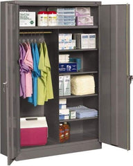 Tennsco - 6 Shelf Locking Storage Cabinet - Steel, 48" Wide x 24" Deep x 78" High, Medium Gray - Exact Tool & Supply