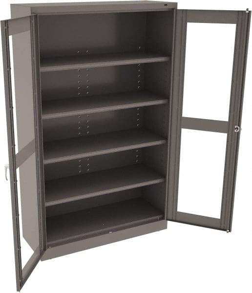 Tennsco - 5 Shelf Visible Storage Cabinet - Steel, 48" Wide x 18" Deep x 78" High, Medium Gray - Exact Tool & Supply