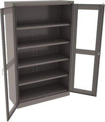 Tennsco - 5 Shelf Visible Storage Cabinet - Steel, 48" Wide x 18" Deep x 78" High, Medium Gray - Exact Tool & Supply
