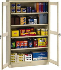 Tennsco - 5 Shelf Visible Storage Cabinet - Steel, 48" Wide x 18" Deep x 78" High, Sand - Exact Tool & Supply