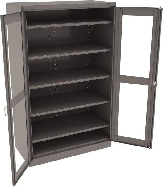 Tennsco - 5 Shelf Visible Storage Cabinet - Steel, 48" Wide x 24" Deep x 78" High, Medium Gray - Exact Tool & Supply