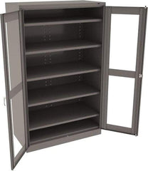 Tennsco - 5 Shelf Visible Storage Cabinet - Steel, 48" Wide x 24" Deep x 78" High, Medium Gray - Exact Tool & Supply