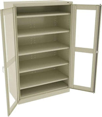 Tennsco - 5 Shelf Visible Storage Cabinet - Steel, 48" Wide x 24" Deep x 78" High, Champagne/Putty - Exact Tool & Supply