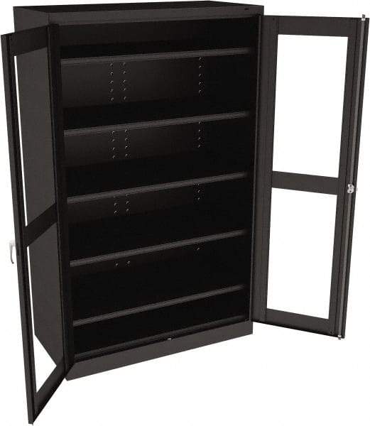Tennsco - 5 Shelf Visible Storage Cabinet - Steel, 48" Wide x 24" Deep x 78" High, Black - Exact Tool & Supply