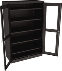Tennsco - 5 Shelf Visible Storage Cabinet - Steel, 48" Wide x 24" Deep x 78" High, Black - Exact Tool & Supply