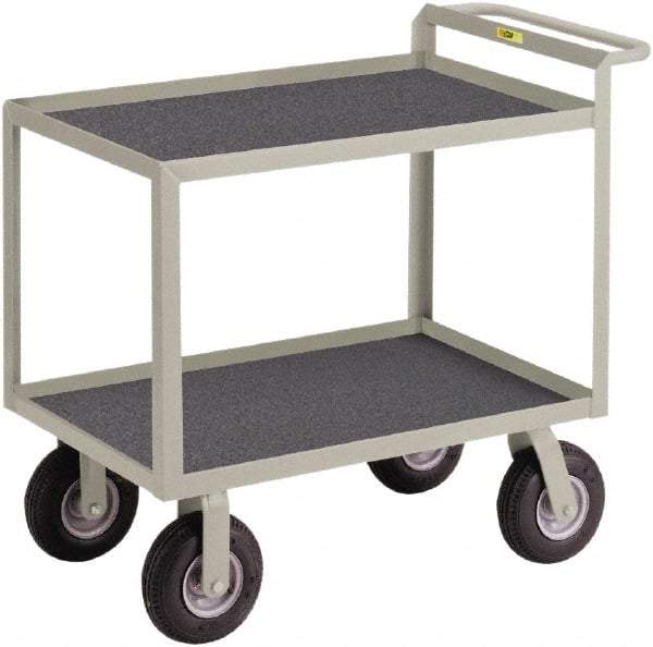 Little Giant - 1,200 Lb Capacity, 24" Wide x 48" Long x 38" High Instrument Cart - 2 Shelf, Steel, 5 Rigid/2 Swivel Casters - Exact Tool & Supply