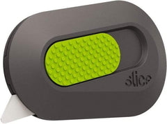 Slice - Retractable Utility Knife - 2-1/2" Blade, Black & Green Rubber Handle, 1 Blade Included - Exact Tool & Supply