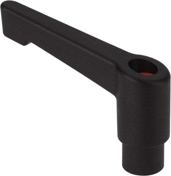 Morton Machine Works - M12, 20mm Hub Diam, Glass Fiber Reinforced Plastic Metric A-Tapped Adjustable Clamping Handle - 80mm OAL, 63mm High, 14mm Hole Depth - Exact Tool & Supply