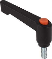 Morton Machine Works - M6, 12mm Hub Diam, Glass Fiber Reinforced Plastic Threaded Stud Adjustable Clamping Handle - 25mm Stud Length, 42mm OAL, 60mm High - Exact Tool & Supply