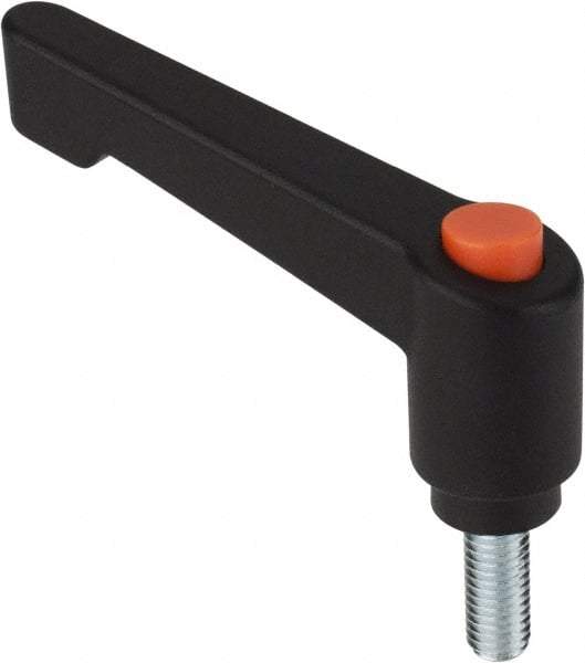 Morton Machine Works - M12, 20mm Hub Diam, Glass Fiber Reinforced Plastic Threaded Stud Adjustable Clamping Handle - 50mm Stud Length, 80mm OAL, 113mm High - Exact Tool & Supply
