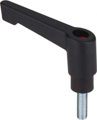 Morton Machine Works - M12, 20mm Hub Diam, Glass Fiber Reinforced Plastic Threaded Stud Adjustable Clamping Handle - 40mm Stud Length, 80mm OAL, 103mm High - Exact Tool & Supply