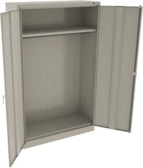 Tennsco - 2 Shelf Wardrobe Storage Cabinet - Steel, 48" Wide x 18" Deep x 78" High, Light Gray - Exact Tool & Supply
