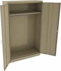 Tennsco - 2 Shelf Wardrobe Storage Cabinet - Steel, 48" Wide x 18" Deep x 78" High, Sand - Exact Tool & Supply