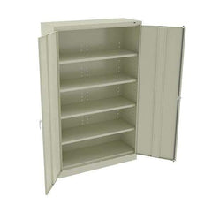 Tennsco - 6 Shelf Wardrobe Storage Cabinet - Steel, 48" Wide x 18" Deep x 78" High, Champagne/Putty - Exact Tool & Supply