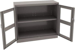 Tennsco - 2 Shelf Visible Storage Cabinet - Steel, 48" Wide x 18" Deep x 42" High, Medium Gray - Exact Tool & Supply
