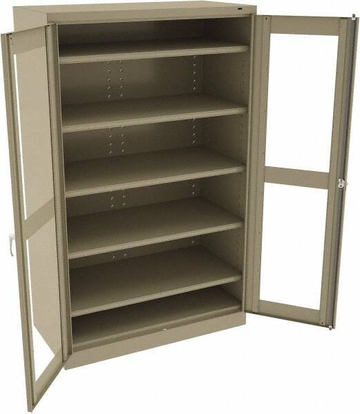 Tennsco - 5 Shelf Visible Storage Cabinet - Steel, 48" Wide x 24" Deep x 78" High, Sand - Exact Tool & Supply