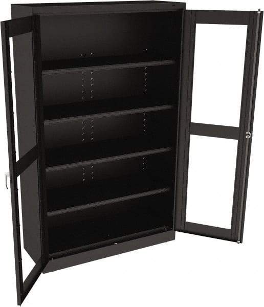 Tennsco - 5 Shelf Visible Storage Cabinet - Steel, 48" Wide x 18" Deep x 78" High, Black - Exact Tool & Supply