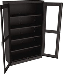 Tennsco - 5 Shelf Visible Storage Cabinet - Steel, 48" Wide x 18" Deep x 78" High, Black - Exact Tool & Supply