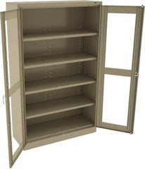 Tennsco - 5 Shelf Visible Storage Cabinet - Steel, 48" Wide x 18" Deep x 78" High, Sand - Exact Tool & Supply
