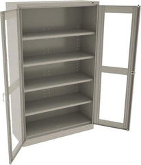 Tennsco - 5 Shelf Visible Storage Cabinet - Steel, 48" Wide x 18" Deep x 78" High, Light Gray - Exact Tool & Supply