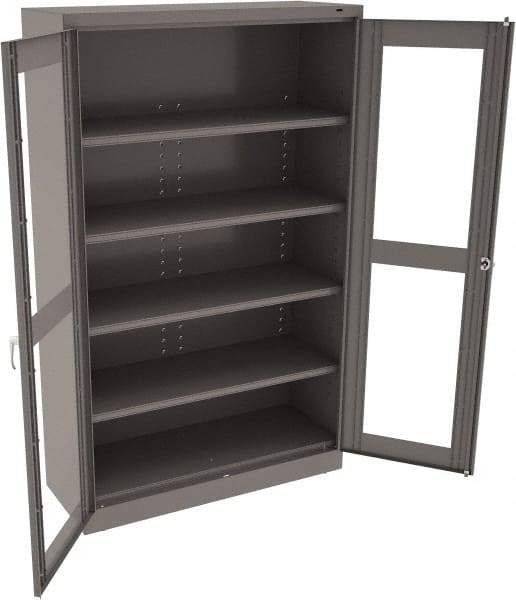 Tennsco - 5 Shelf Visible Storage Cabinet - Steel, 48" Wide x 18" Deep x 78" High, Medium Gray - Exact Tool & Supply