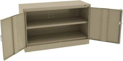 Tennsco - 2 Shelf Locking Storage Cabinet - Steel, 48" Wide x 18" Deep x 30" High, Sand - Exact Tool & Supply