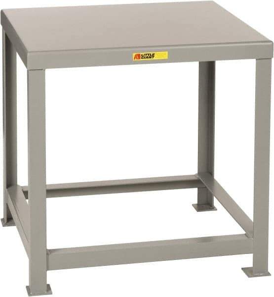 Little Giant - 30 Wide x 16" Deep x 30" High, 7 Gauge Steel Heavy-Duty Machine Table - Fixed Legs, Gray - Exact Tool & Supply