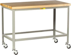Little Giant - Mobile Table - Steel, Fixed Leg, Gray, 72" Long x 36" Deep x 35" High - Exact Tool & Supply