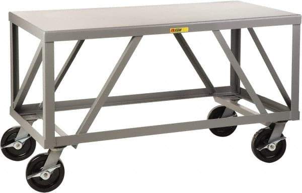 Little Giant - Mobile Table - Fixed Leg, Gray, 30" Deep - Exact Tool & Supply