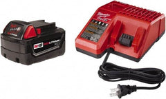 Milwaukee Tool - 18 Volt, 1 Battery Lithium-Ion Power Tool Charger - Battery Included - Exact Tool & Supply