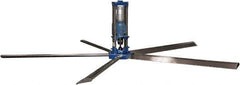 Patterson Fan - 5 Blades, 24' Blade Length, 400,867 CFM High Performance Industrial Ceiling Fan - 48 RPM, 230V, 6.2 Amps, Blue & Silver - Exact Tool & Supply