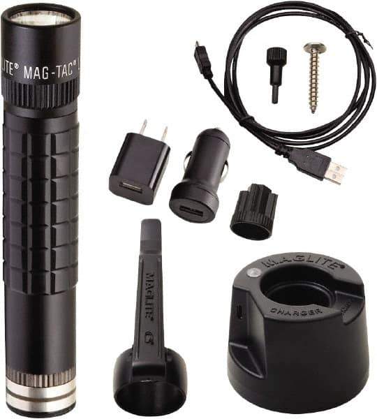 Mag-Lite - LED Bulb, Industrial/Tactical Flashlight - Black Aluminum Body, 1 Li-FeP04 Battery Included - Exact Tool & Supply